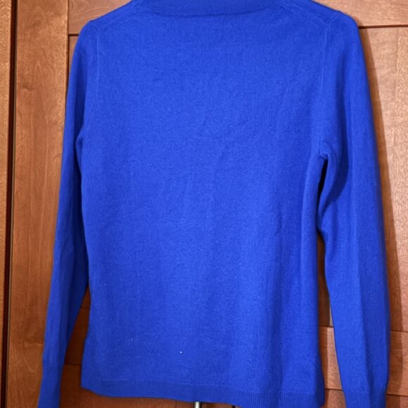 J Crew Cashmere Slim Fit Women's Sz S Crewneck Blue Sweater - Picture 2 of 9
